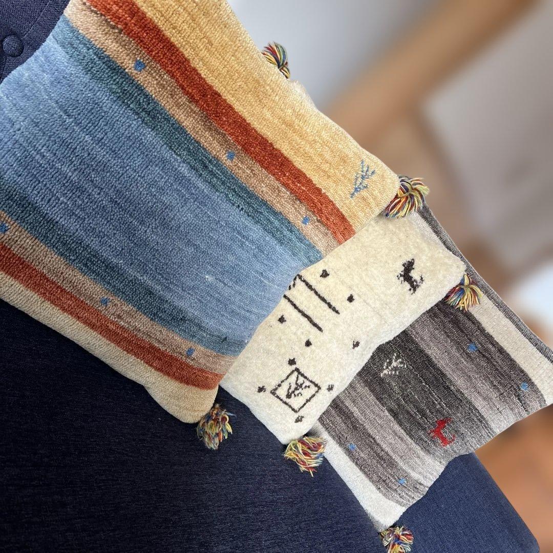 ギャッベクッションカバー３点セット