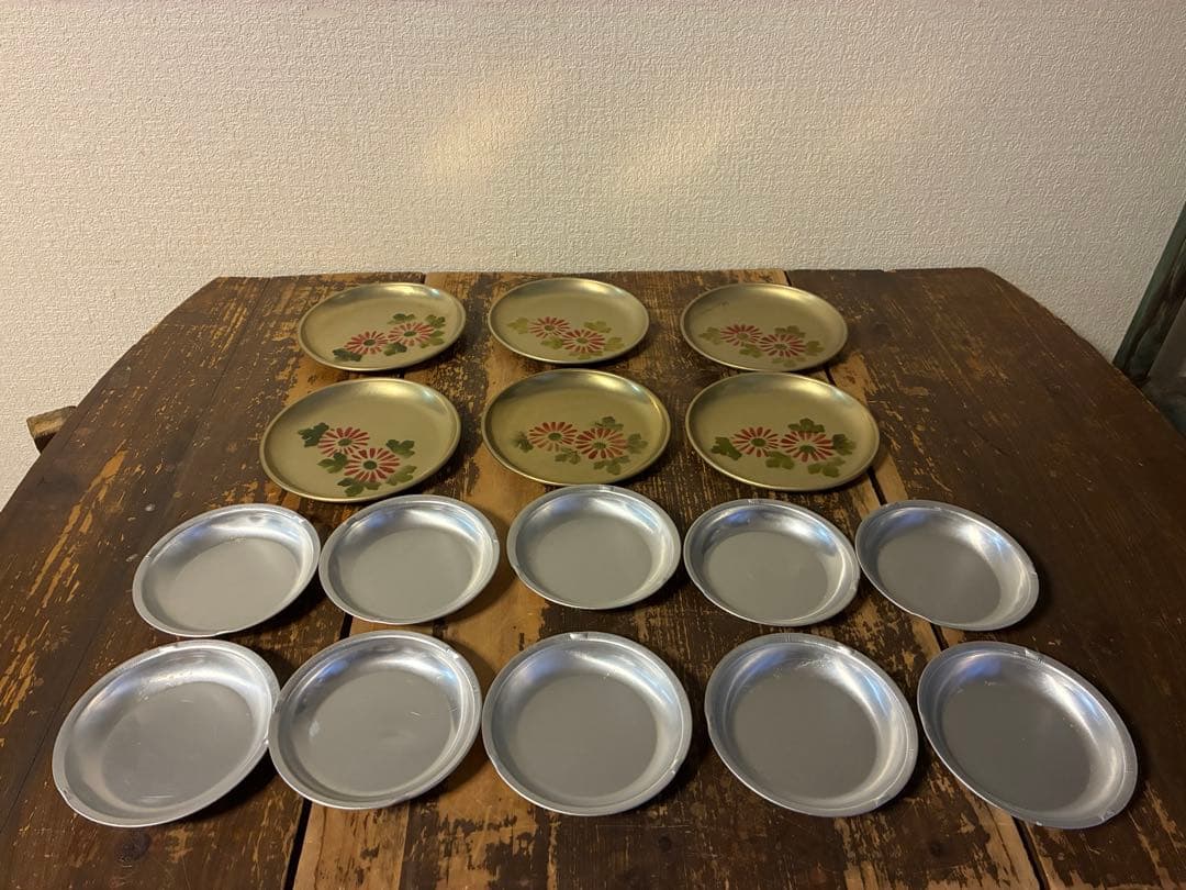 おまとめ　かごバスケット6点　木箱5点　アルミ皿　16点