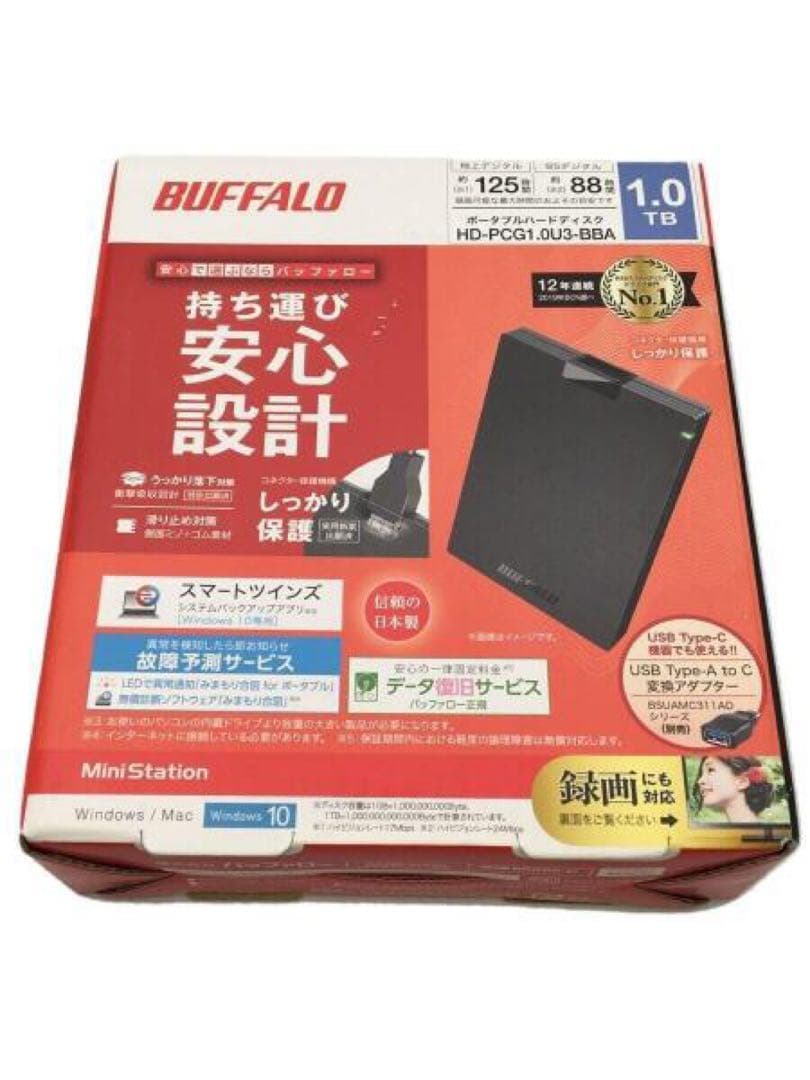 マ*ー様 バッファロー ポータブルHDD 1TB ブラック HD-PCG1.0U