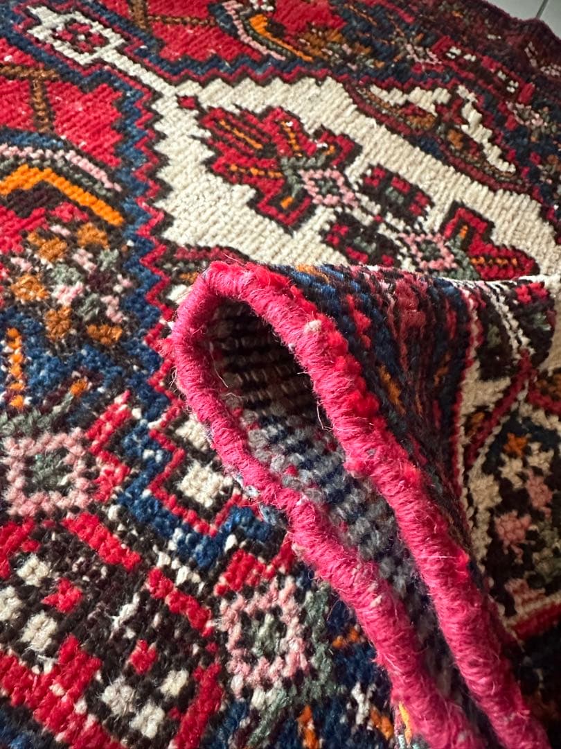 184×92 ヴィンテージラグ　ハマダン製　手織　トライバルラグ