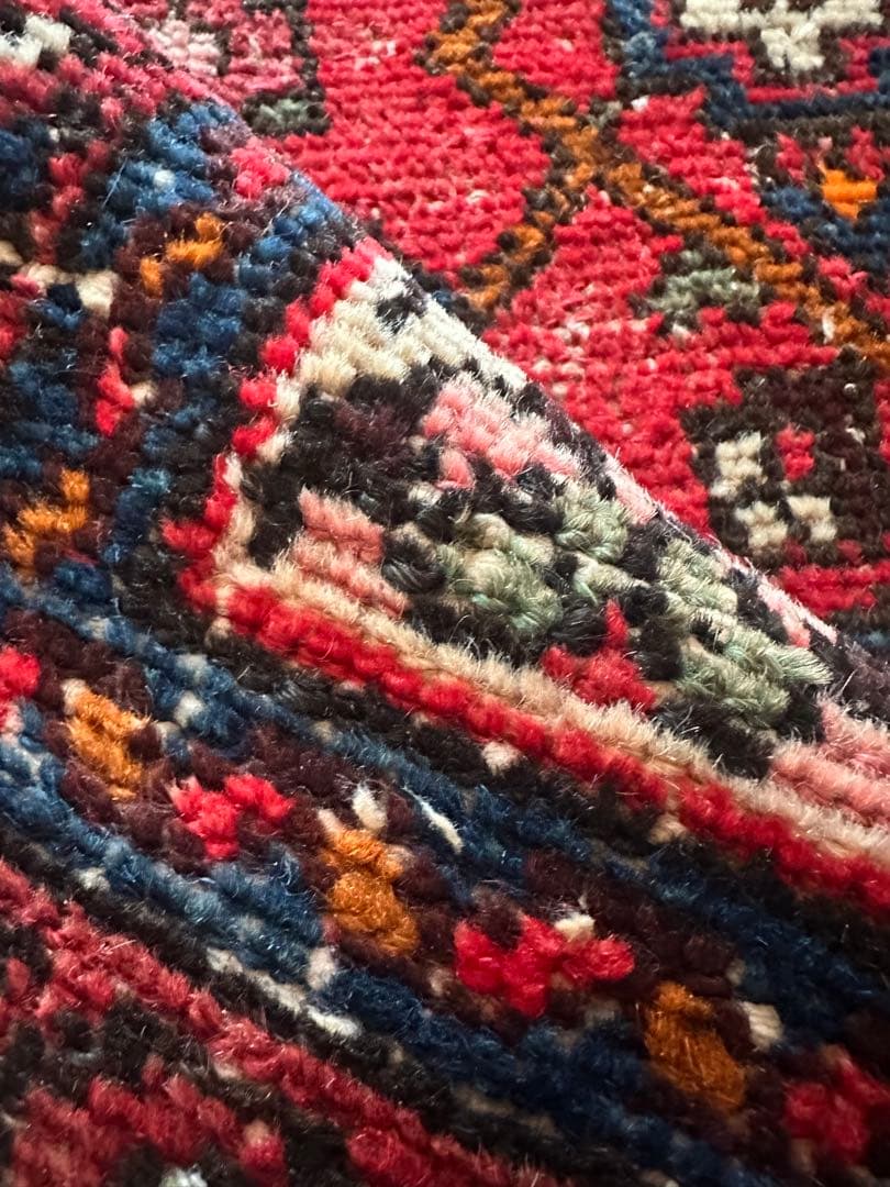 184×92 ヴィンテージラグ　ハマダン製　手織　トライバルラグ