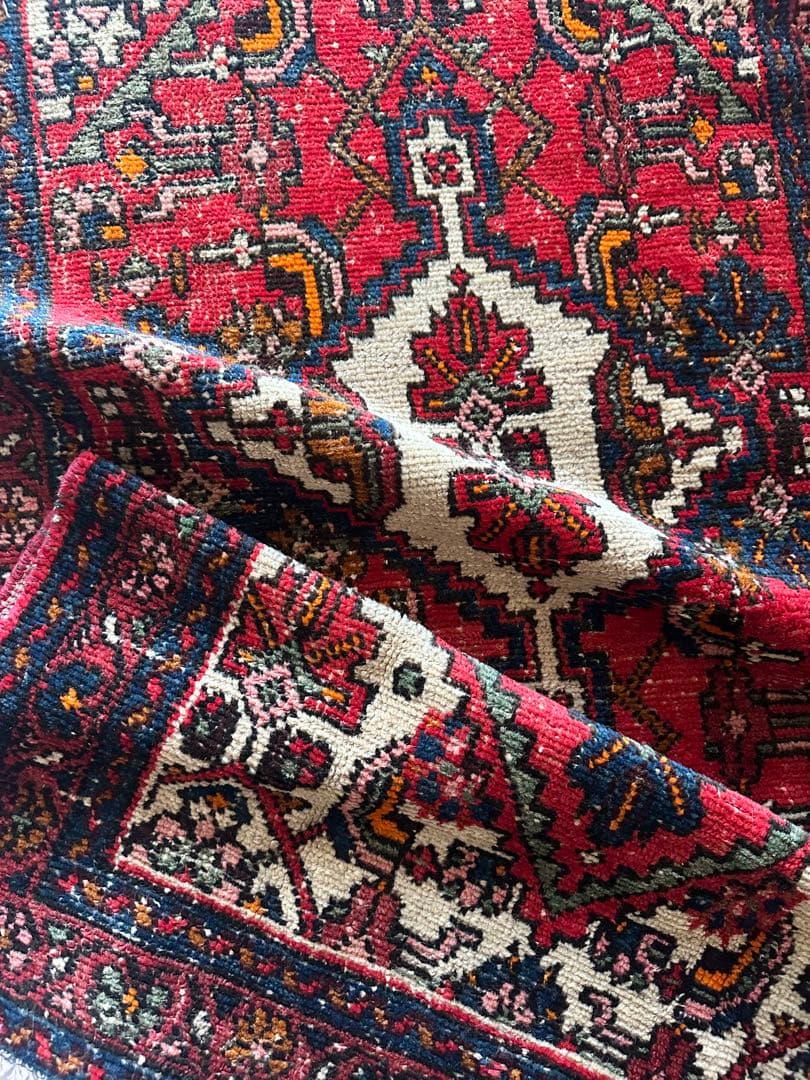 184×92 ヴィンテージラグ　ハマダン製　手織　トライバルラグ