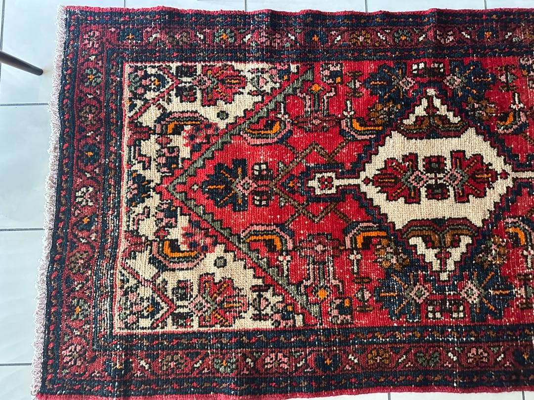 184×92 ヴィンテージラグ　ハマダン製　手織　トライバルラグ