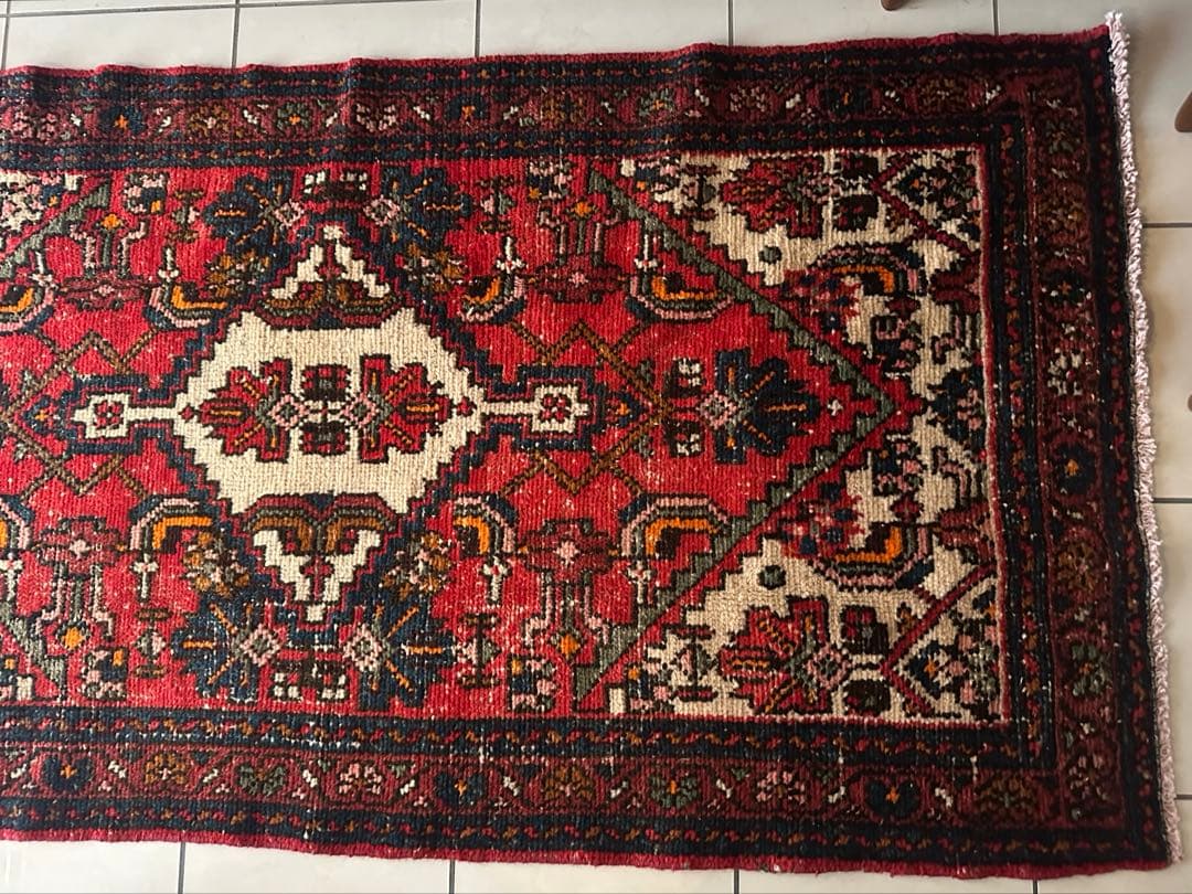 184×92 ヴィンテージラグ　ハマダン製　手織　トライバルラグ