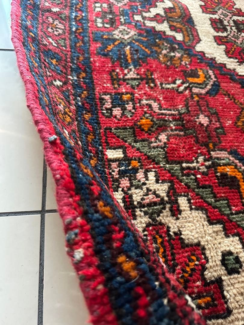 184×92 ヴィンテージラグ　ハマダン製　手織　トライバルラグ