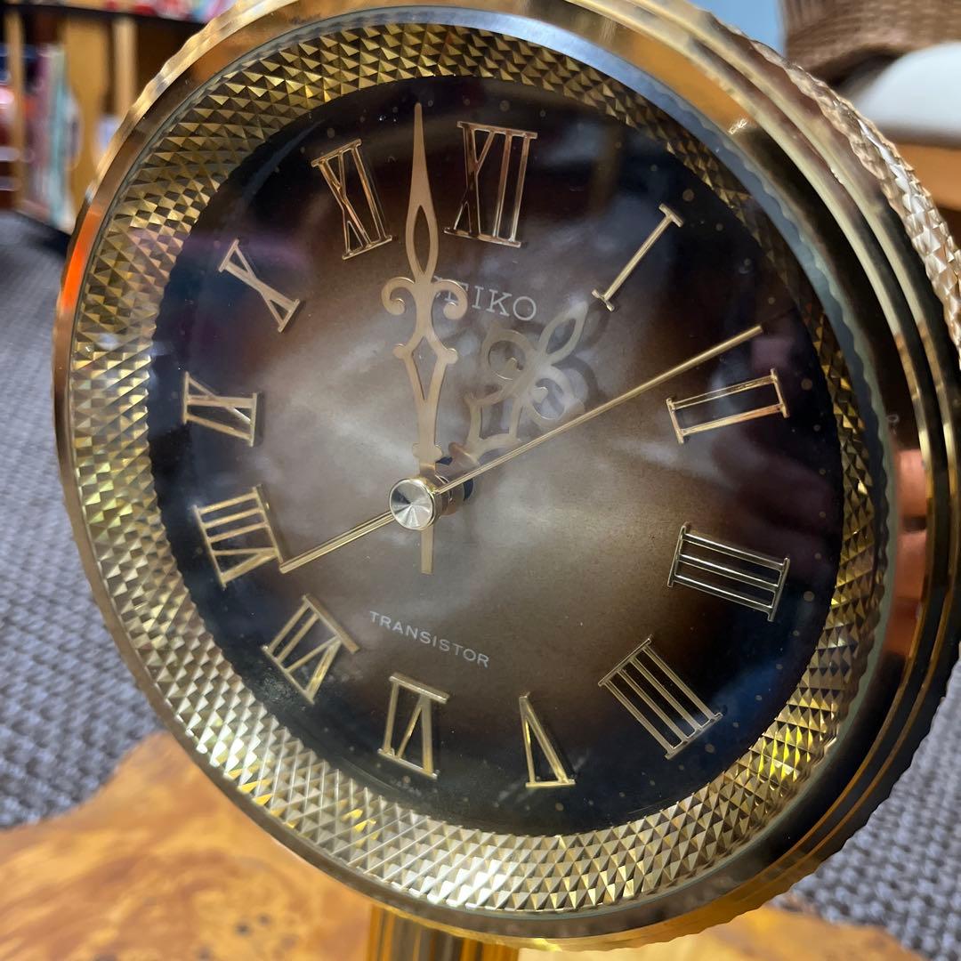 SEIKO 置き時計　ミッドセンチュリー　ゴールド調　新品未使用品