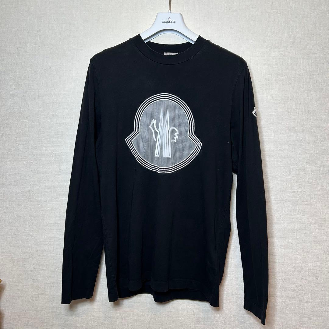 美品 MONCLER モンクレール 長袖 Tシャツ ロンT 紺色 Lサイズ