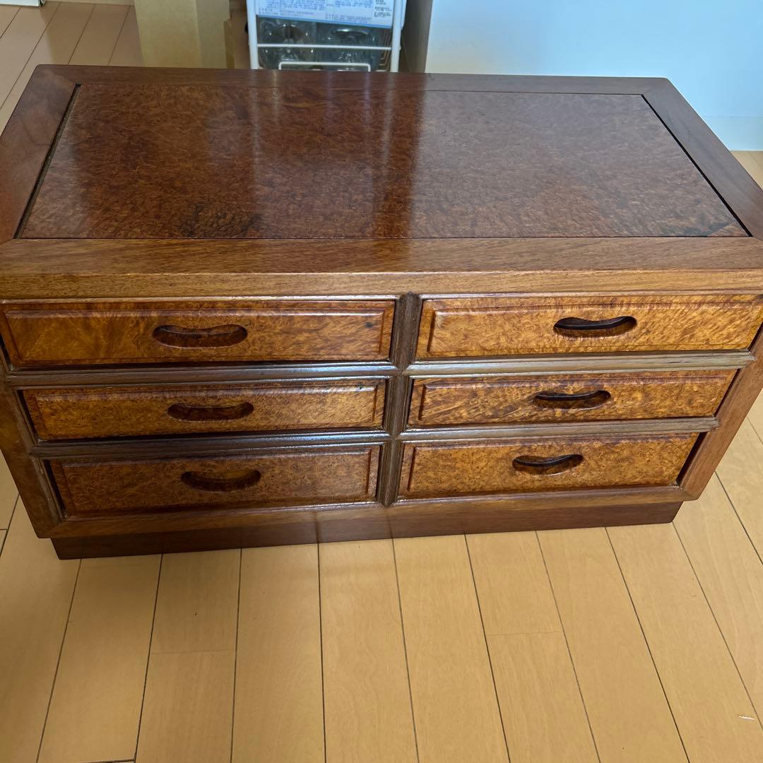 唐木家具　アンティーク　木製 6引き出しタンス ブラウン　チェスト