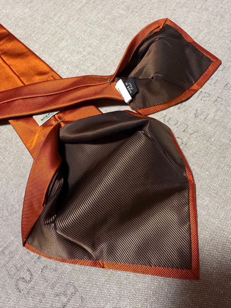 LUIGI BORRELLI／ルイジボレッリ／シルクソリッドタイ／オレンジ