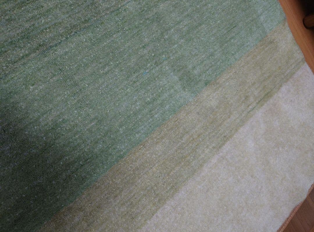 ギャッベ 194✕136 青と緑のグラデーション