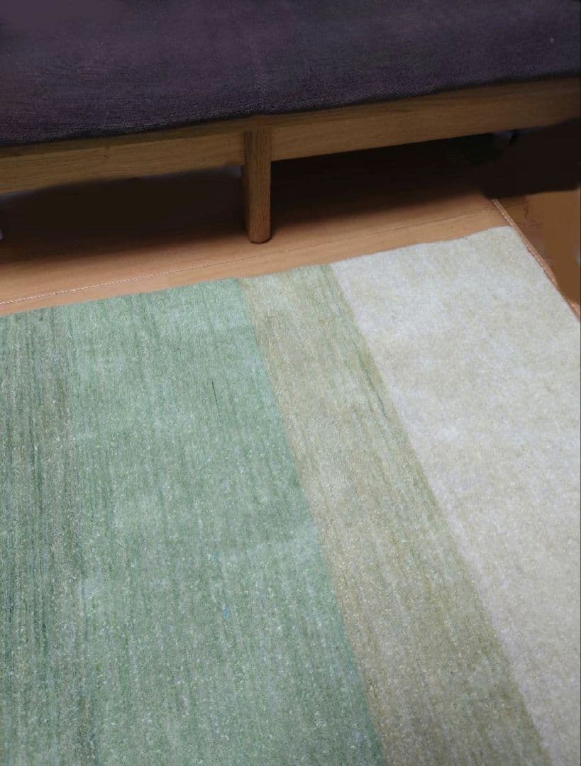 ギャッベ 194✕136 青と緑のグラデーション