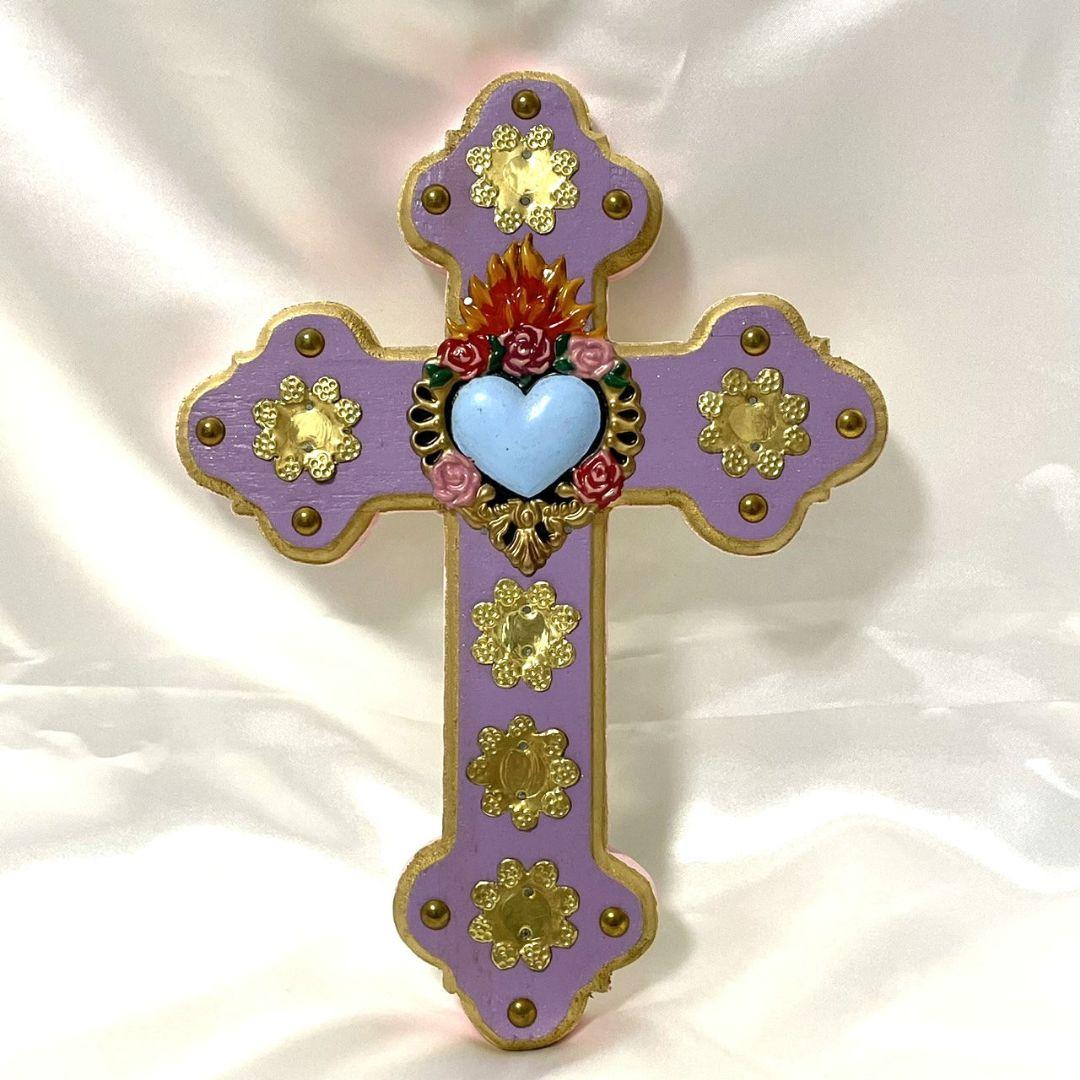 PAD メキシコ雑貨 壁掛け十字架 クロス コラソン