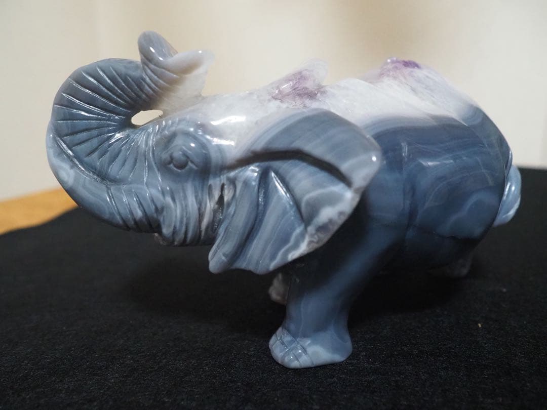 瑪瑙アゲート製象の置物