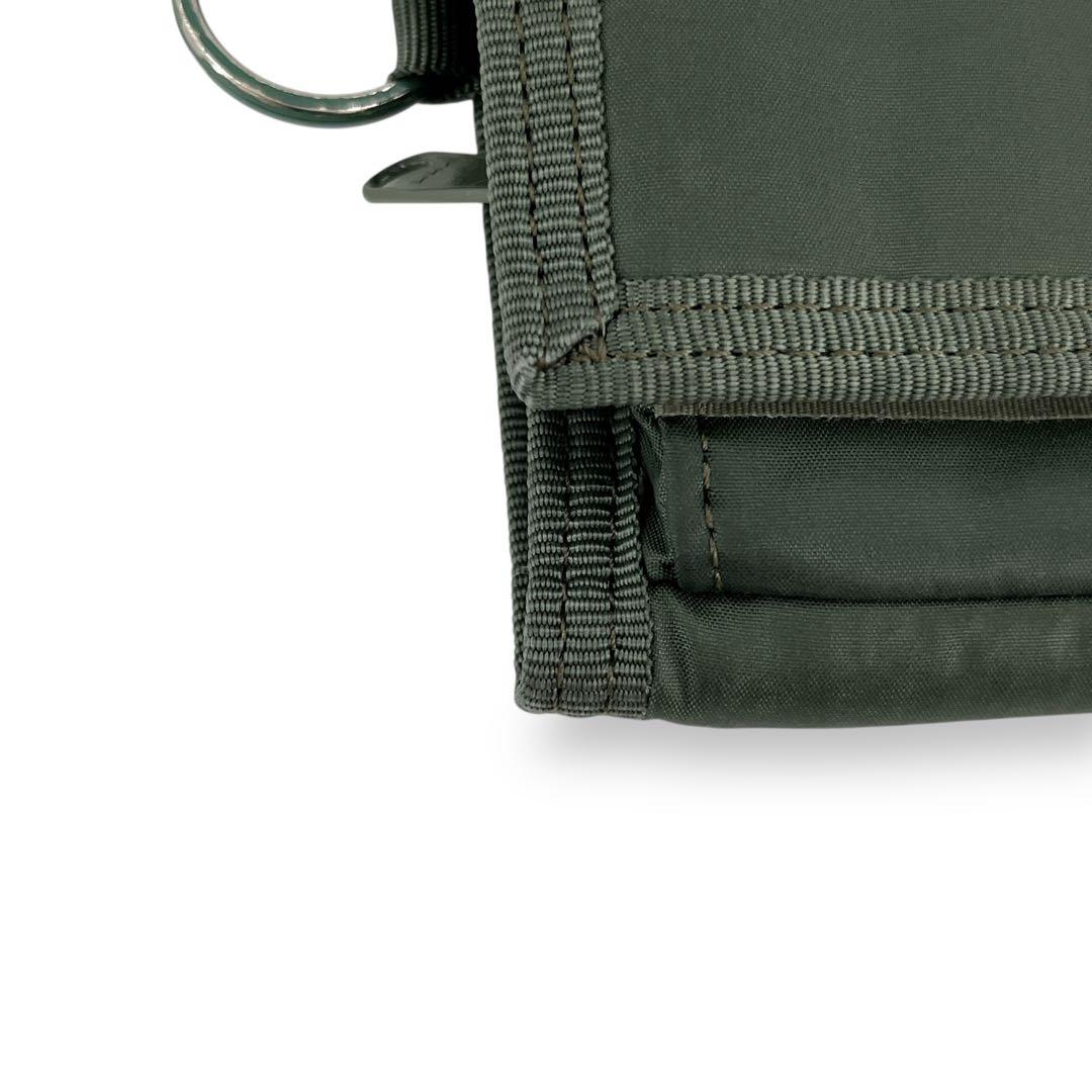 PORTER ポーター　三つ折り財布　カプセル　ロゴ　モスグリーン　ナイロン