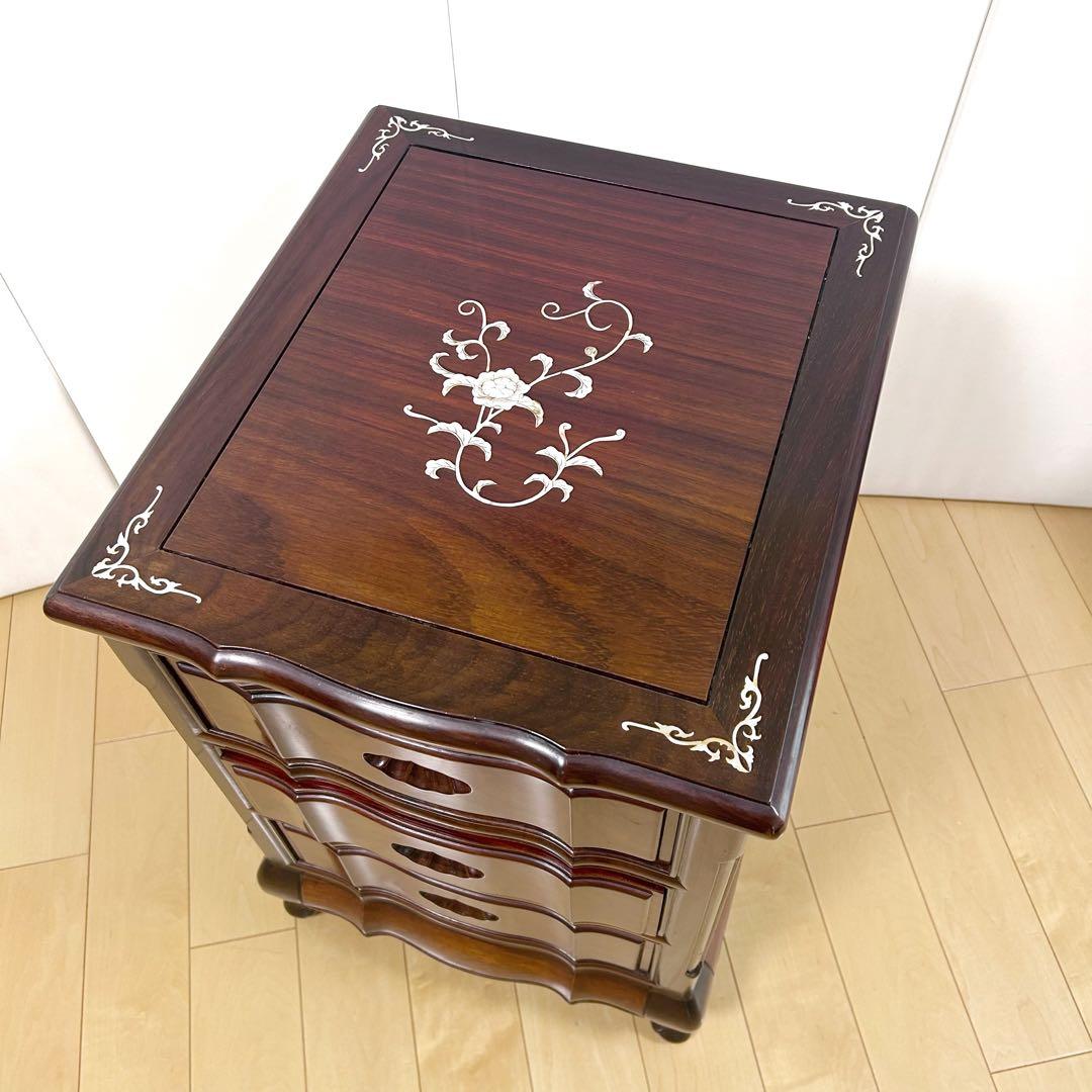 猫脚　螺鈿細工　薔薇柄　唐木　マホガニー　象嵌　古家具　英国　中国　貝殻細工