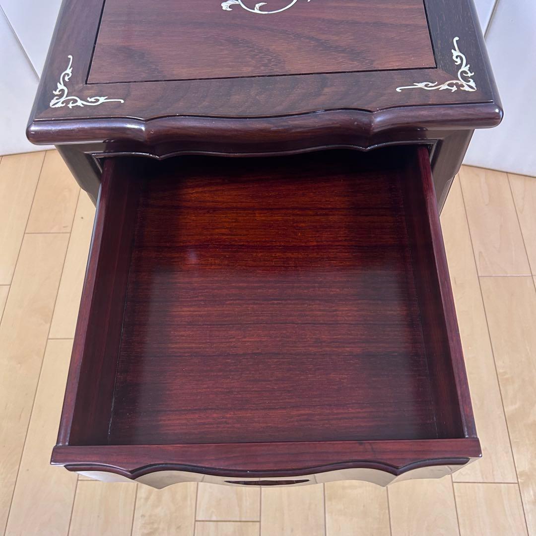 猫脚　螺鈿細工　薔薇柄　唐木　マホガニー　象嵌　古家具　英国　中国　貝殻細工