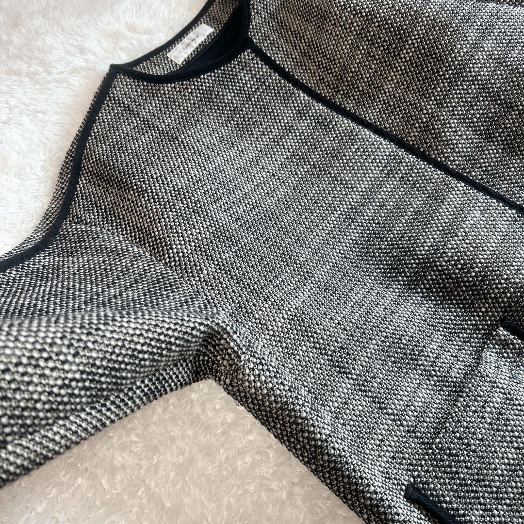 【美品】feerique フィーリックダンボールボンディングツィードコートXL