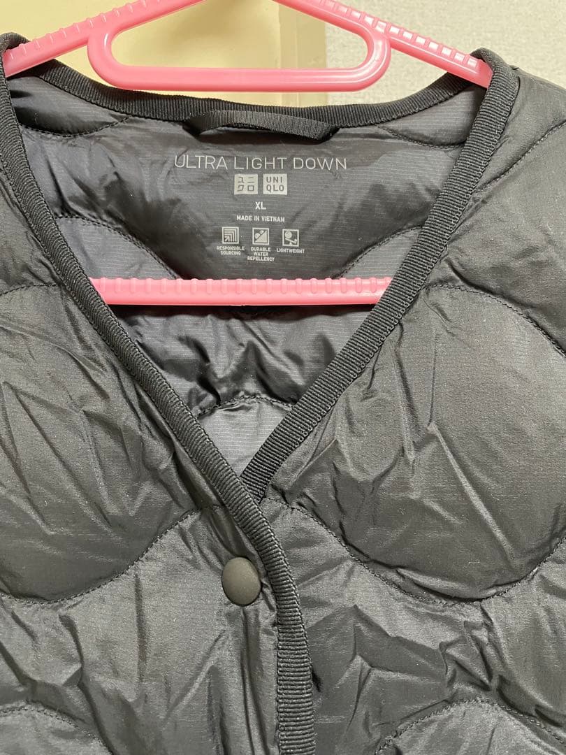 ウルトラライトダウンロングベスト ブラック