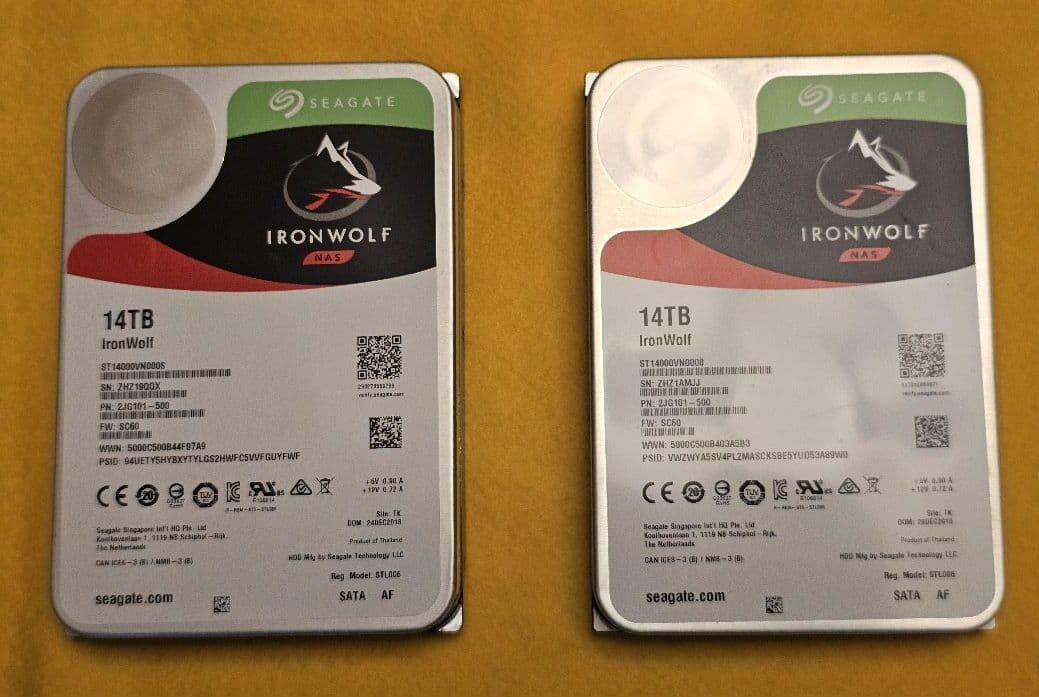 Seagate IronWolf HDD14TB 　2台セット