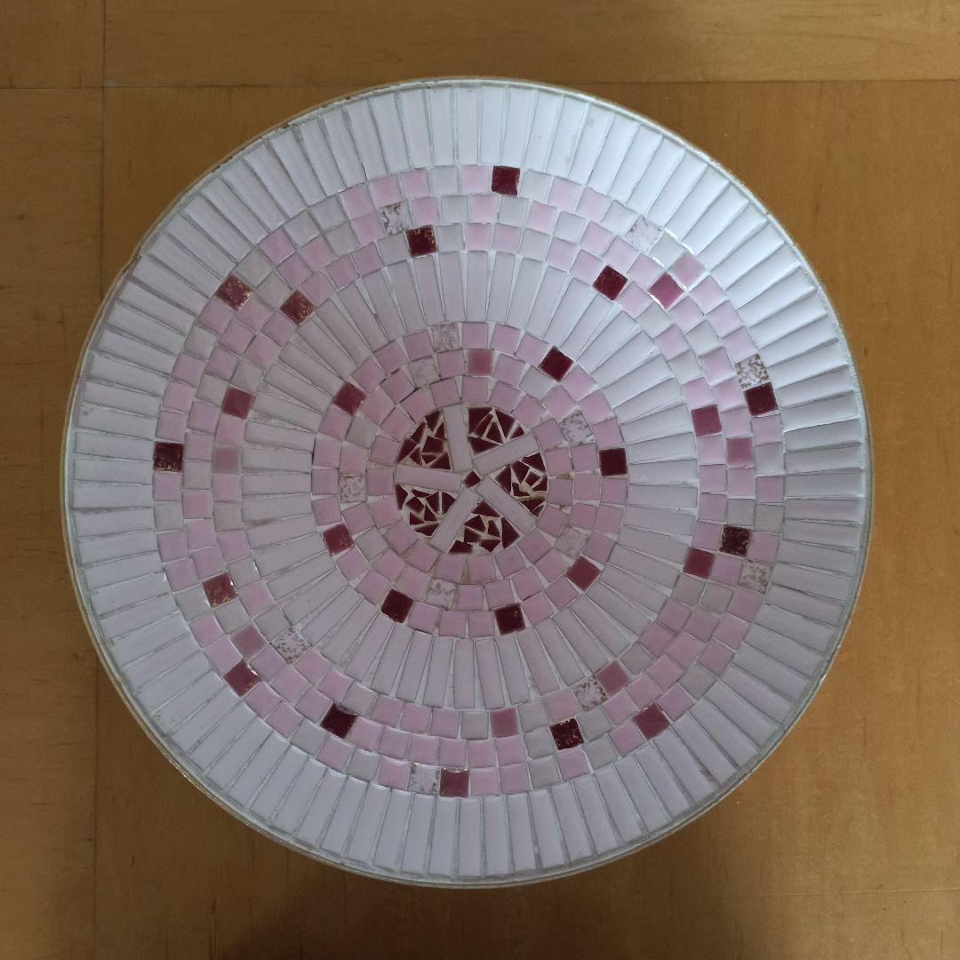 アメリカンヴィンテージ　モザイクトレイ　タイル張り　トレイ　ハンドクラフト