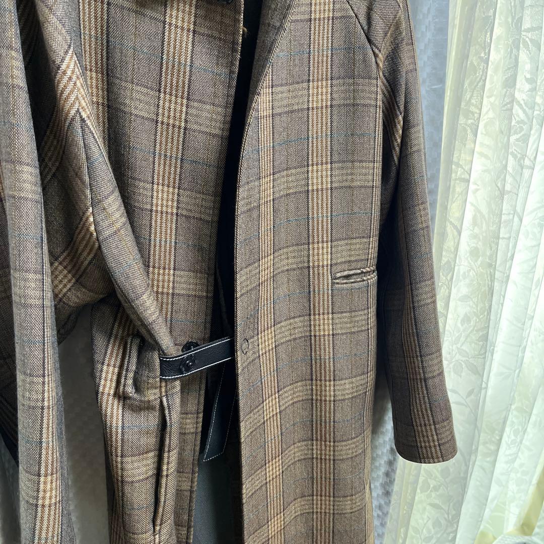 SUNSEA 2019AW キャメルチェックコート