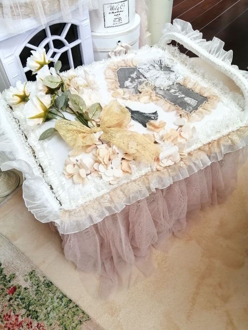 大きな貴婦人パニエ♡薔薇♡ドレッシー♡小物入れ♡収納♡