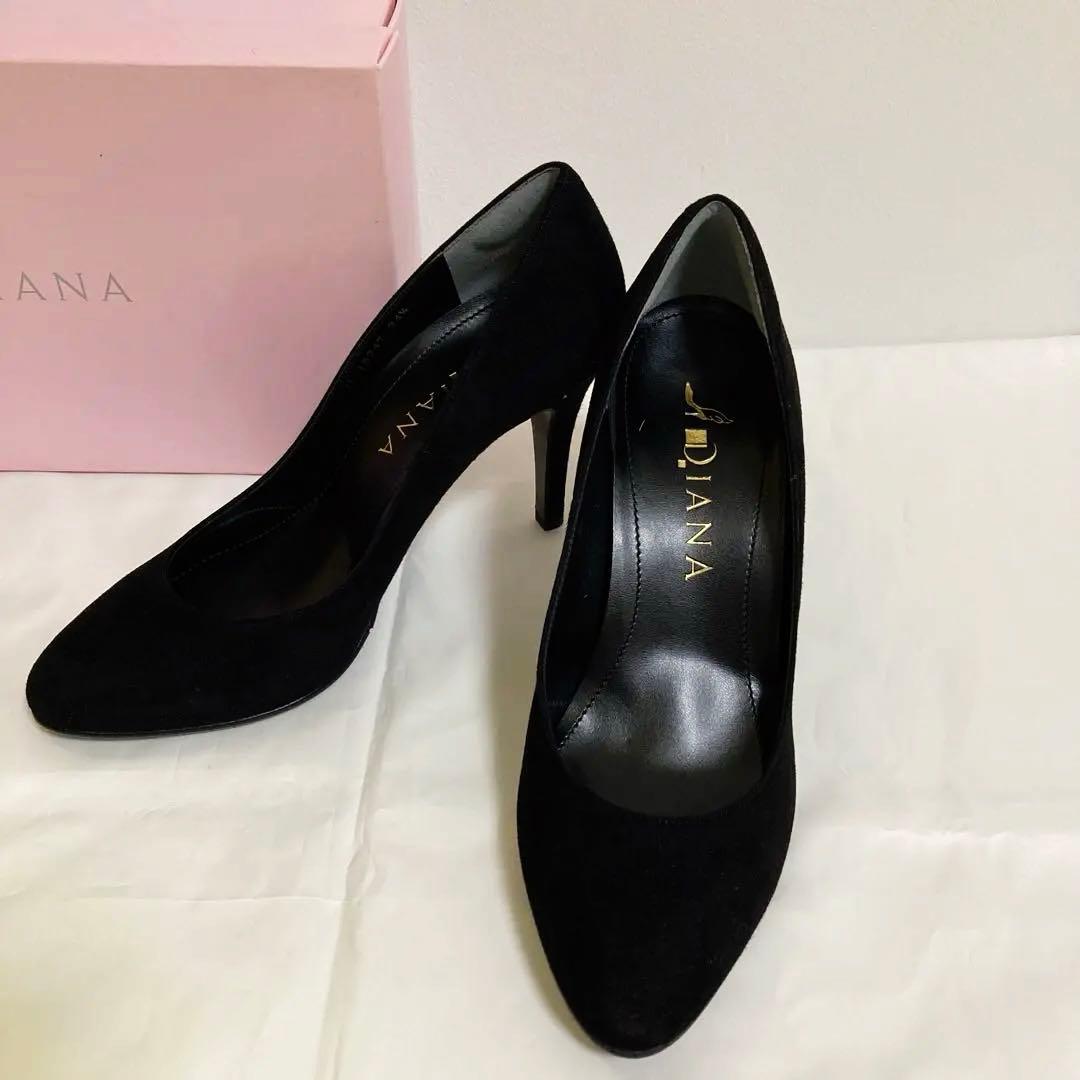 【美品】DIANA ダイアナ　ハイヒール　　パンプス　スウェード　黒　24.5