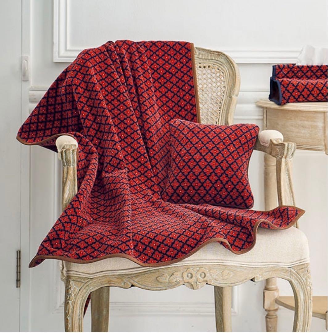 新品　Hotman ホットマン　シェニール織インテリアクロスとクッションセット