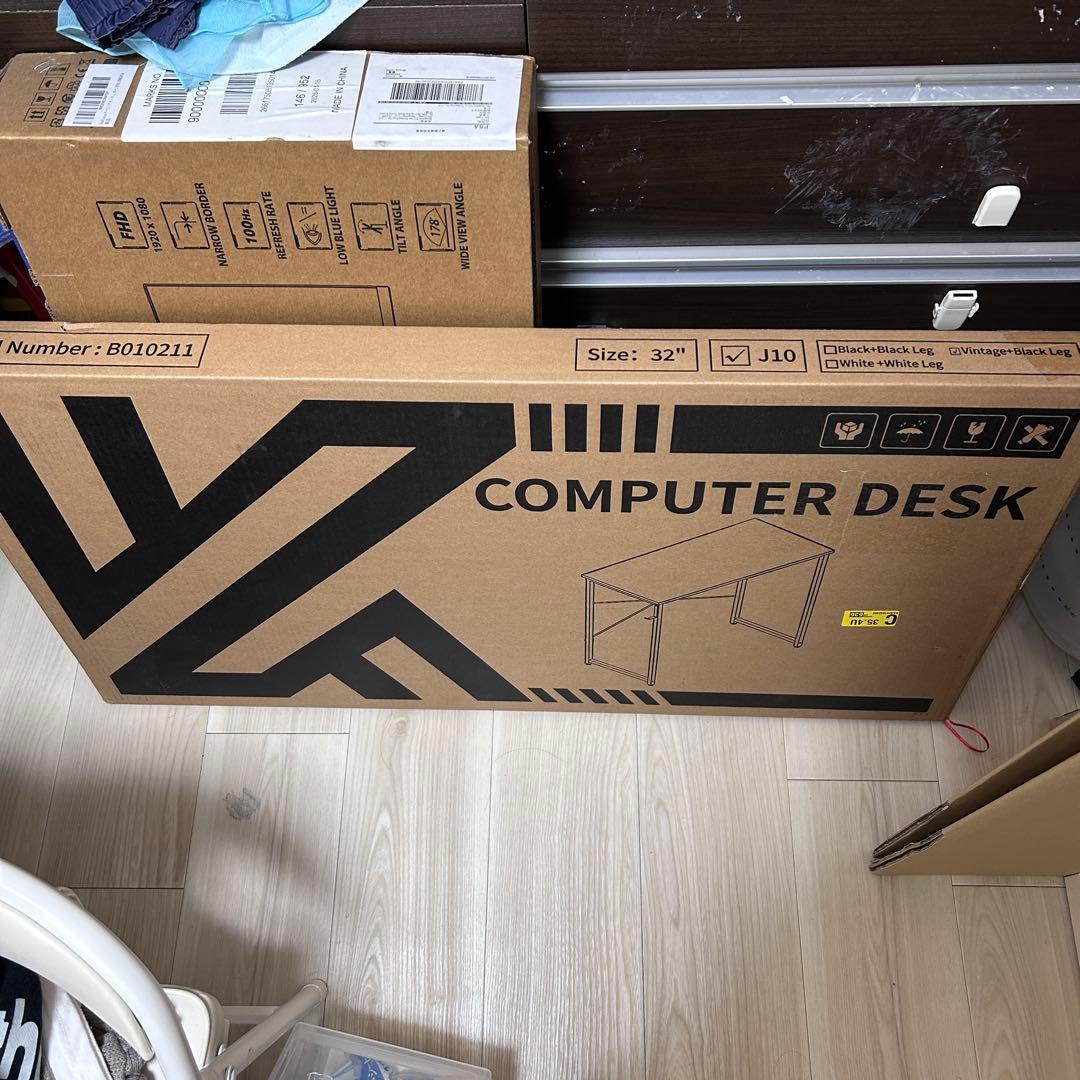 32インチ コンピューターデスク J10 ホワイト・ブラック