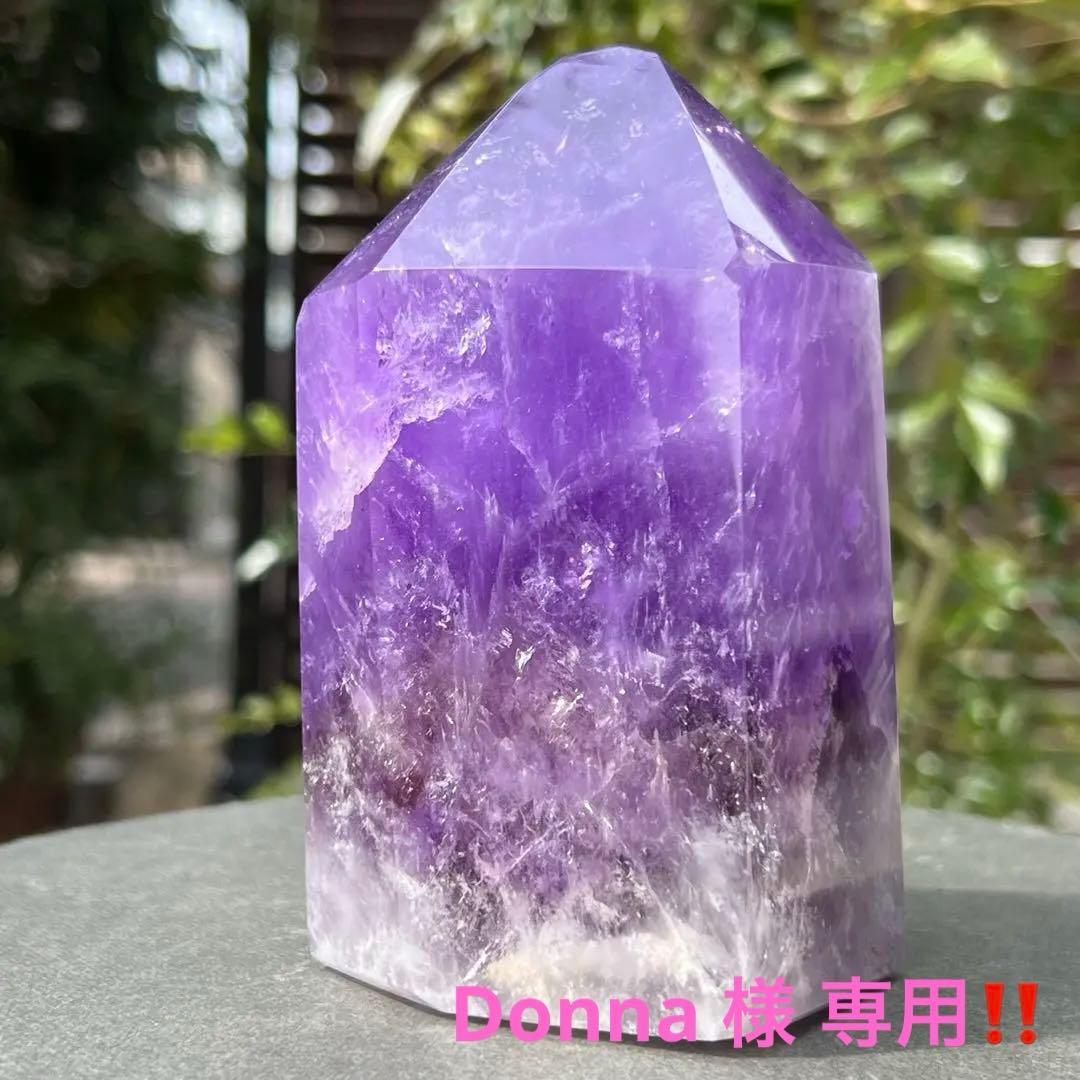 ✳️超特価‼️逸品✨極上美麗濃紫✨レインボー ファントム アメジスト 六角柱 天然石