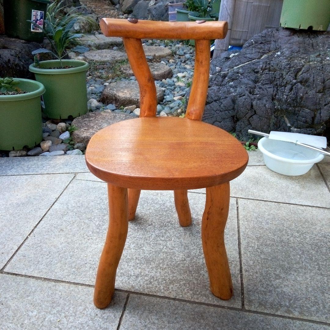 自然木の椅子　家具　ハンドメイド　木の温もり　手作り　椅子　天然木　自然木　レア