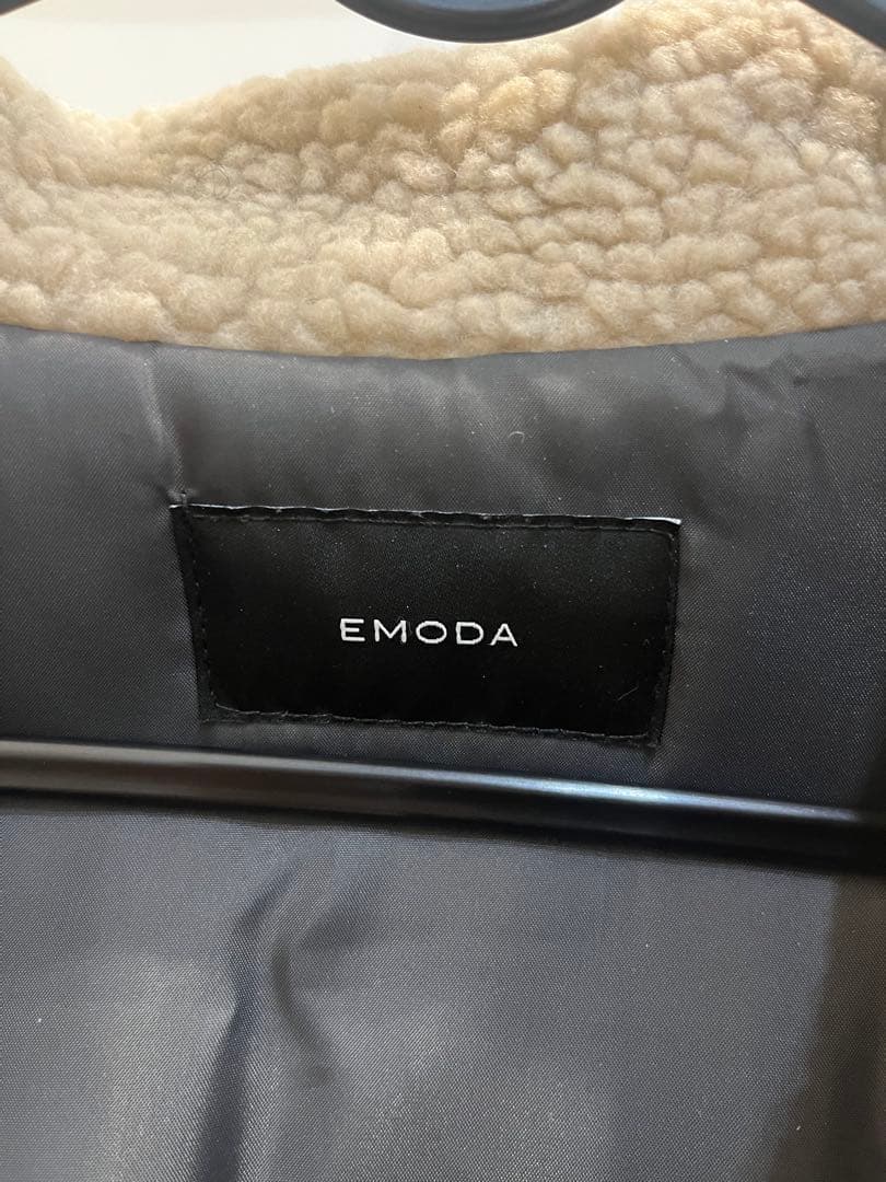 EMODA フェイクレザー ボア襟ジャケット