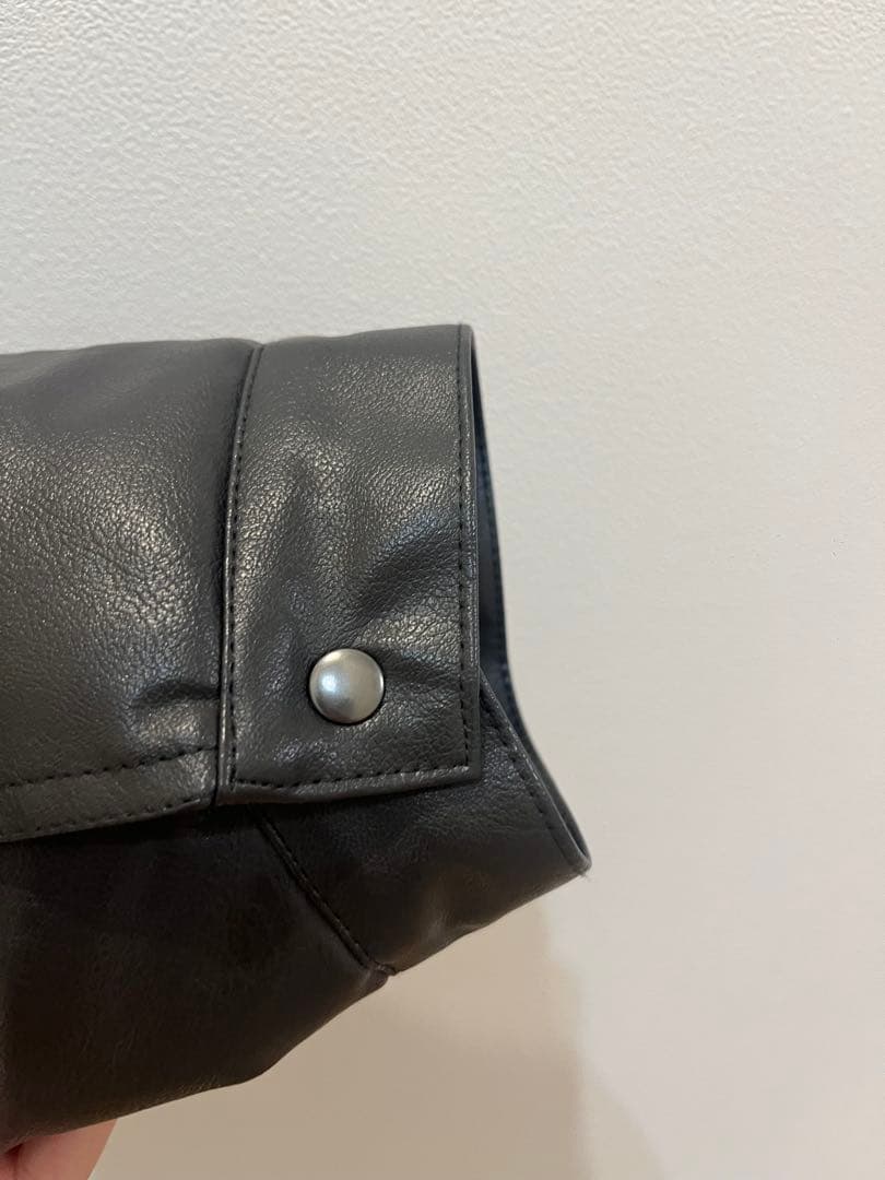 EMODA フェイクレザー ボア襟ジャケット