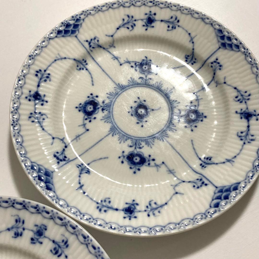 5枚✨ロイヤルコペンハーゲン ブルーフルーテッドハーフレース プレート 19cm