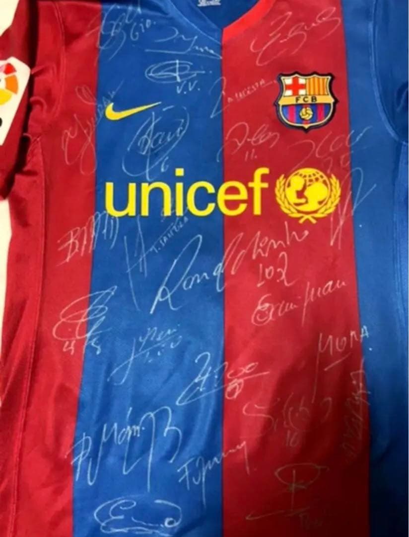 バルセロナ 選手実使用ユニフォーム 証明書付き チーム直筆サイン