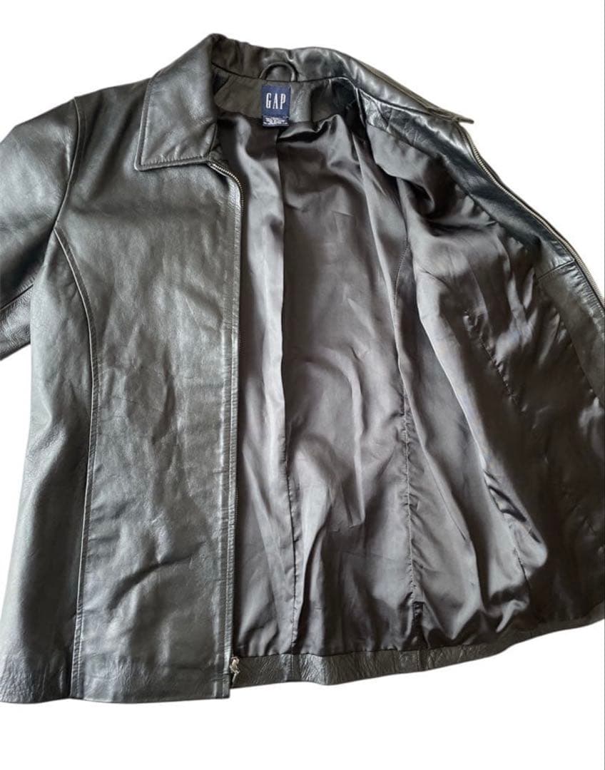GAP 本革 シングルライダースジャケット L
