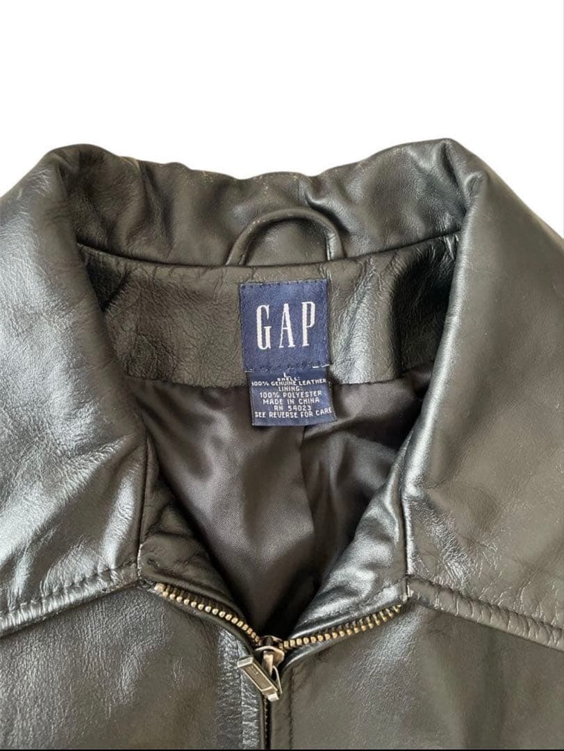 GAP 本革 シングルライダースジャケット L