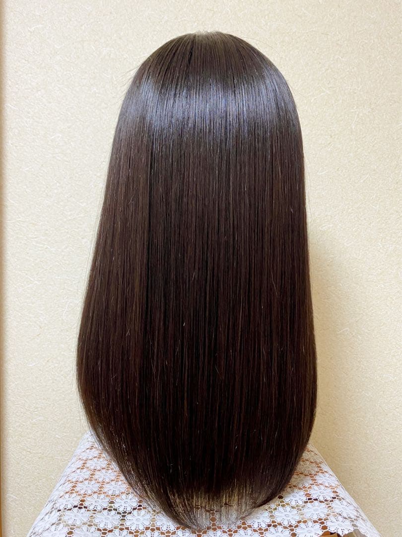 高級レミー人毛100% 【総手植えS】ブラウン フルウィッグ　シルクスキン医療用