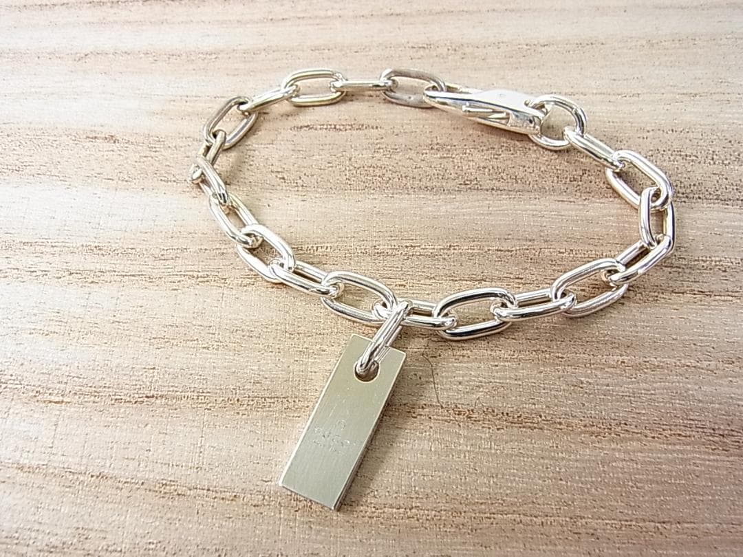 ★正規極美品　GUCCI　グッチ　プレート　チェーン　ブレスレット　ユニセックス