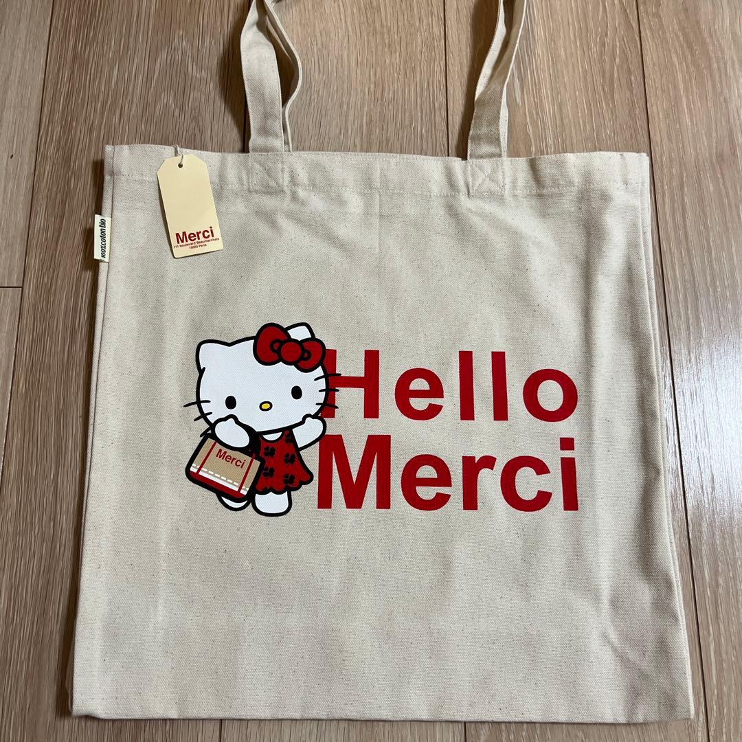 新品タグ付きMerci ☓ハローキティ　コラボトートバッグ