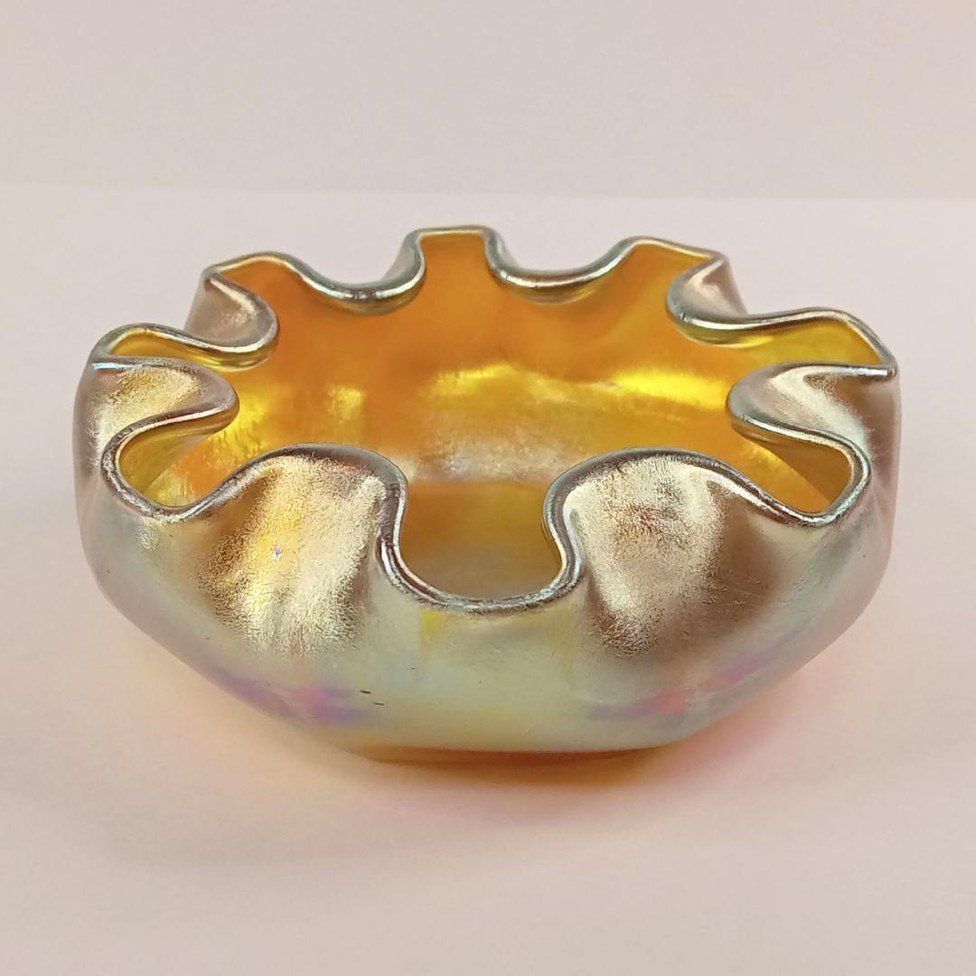 ルイスCティファニー 紙ラベル付きソルトセラー ファブリルガラス q82 b