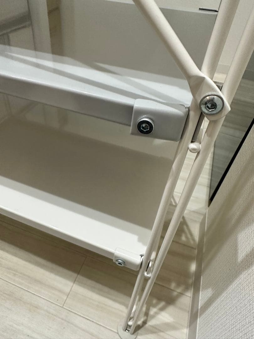 無印良品　スチールユニットシェルフ・スチール棚セット・中・オフホワイト　工具付き