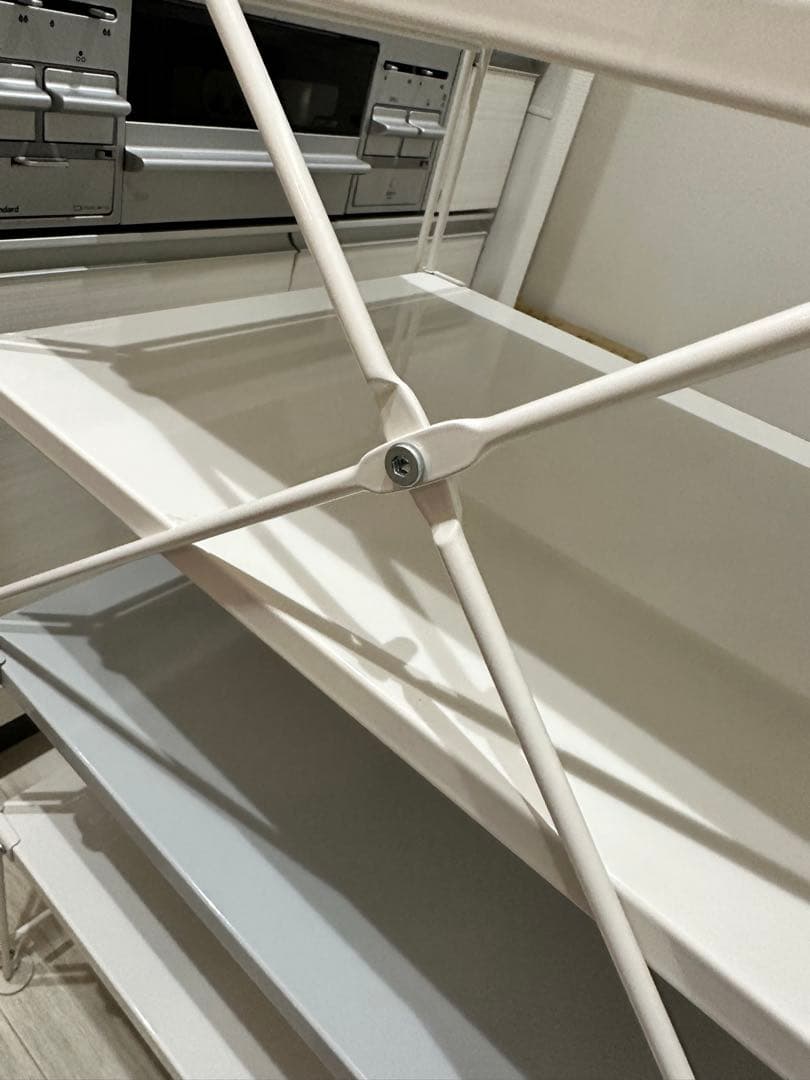 無印良品　スチールユニットシェルフ・スチール棚セット・中・オフホワイト　工具付き