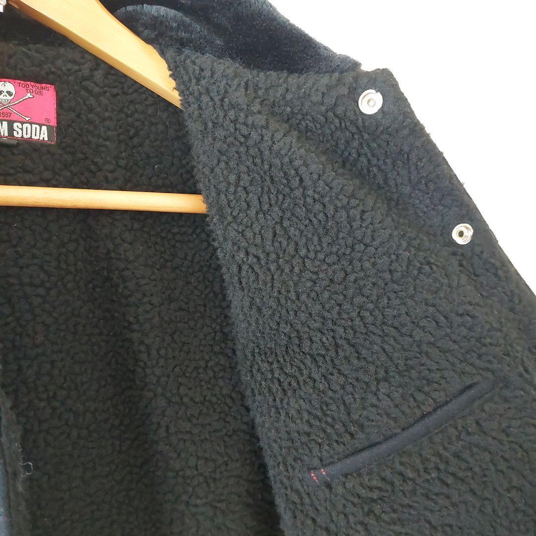 の*り様 クリームソーダ　ボア ブルゾン　カスリ柄　ネップ柄　ピンクドラゴン