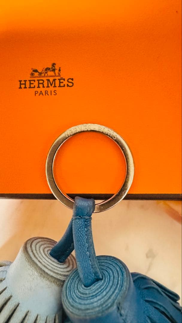 HERMES エルメス キーリング カルメン ウノドスブルー