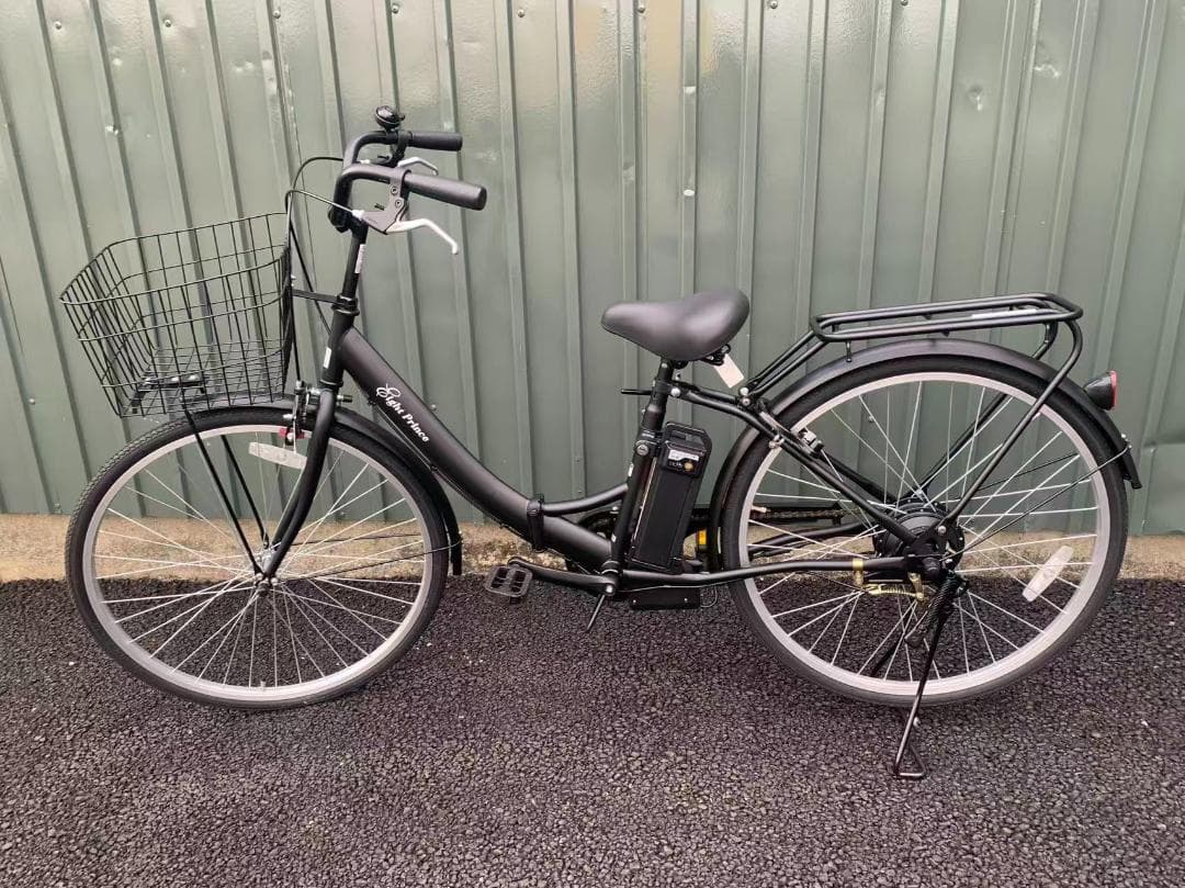 防犯登録無料！電動アシスト自転車 シティタイプ マットブラック　カイホウジャパン