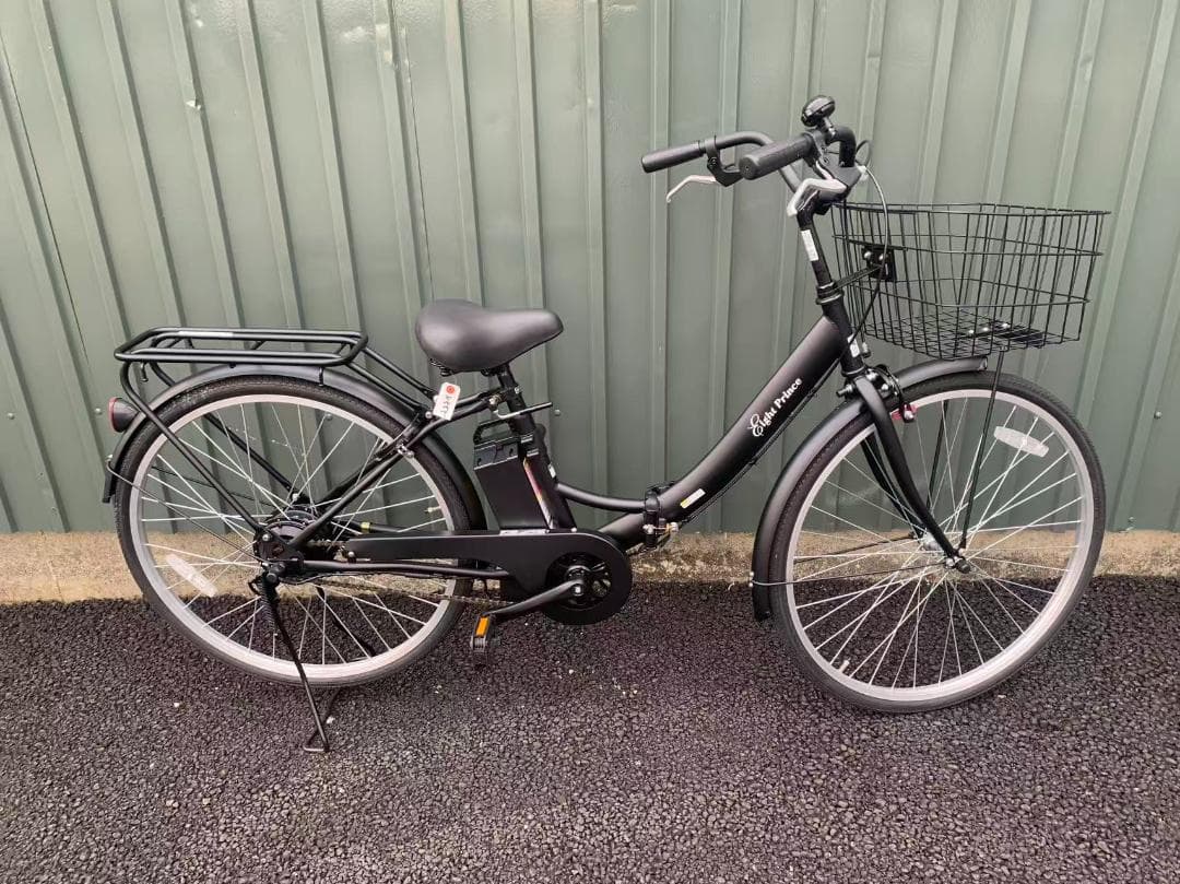 防犯登録無料！電動アシスト自転車 シティタイプ マットブラック　カイホウジャパン