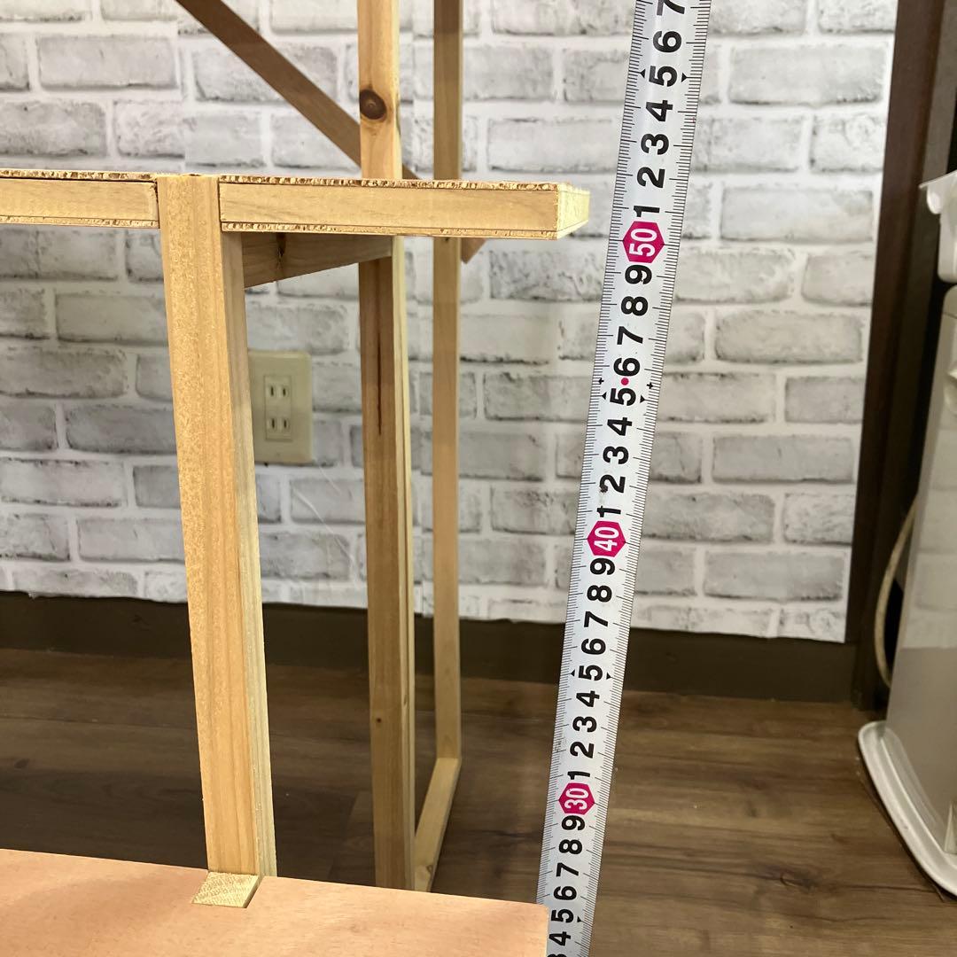 A-4 木製 マルシェ棚 3段 ディスプレイラック 折り畳み式 什器 飾り棚