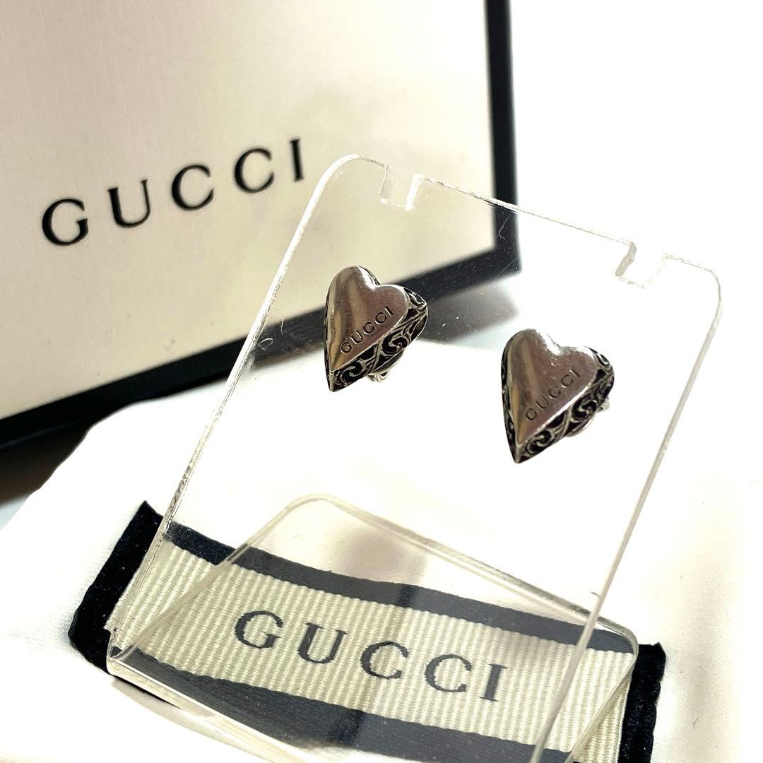 【廃盤品】GUCCI グッチ アラベスク ハート ピアス