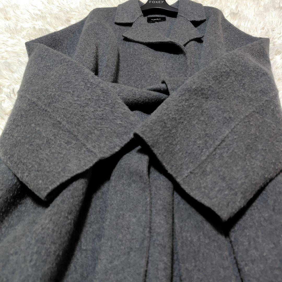 【マキシ♡定価4万】ノークバイザライン　リバーウールコート　ベルテッド　グレー